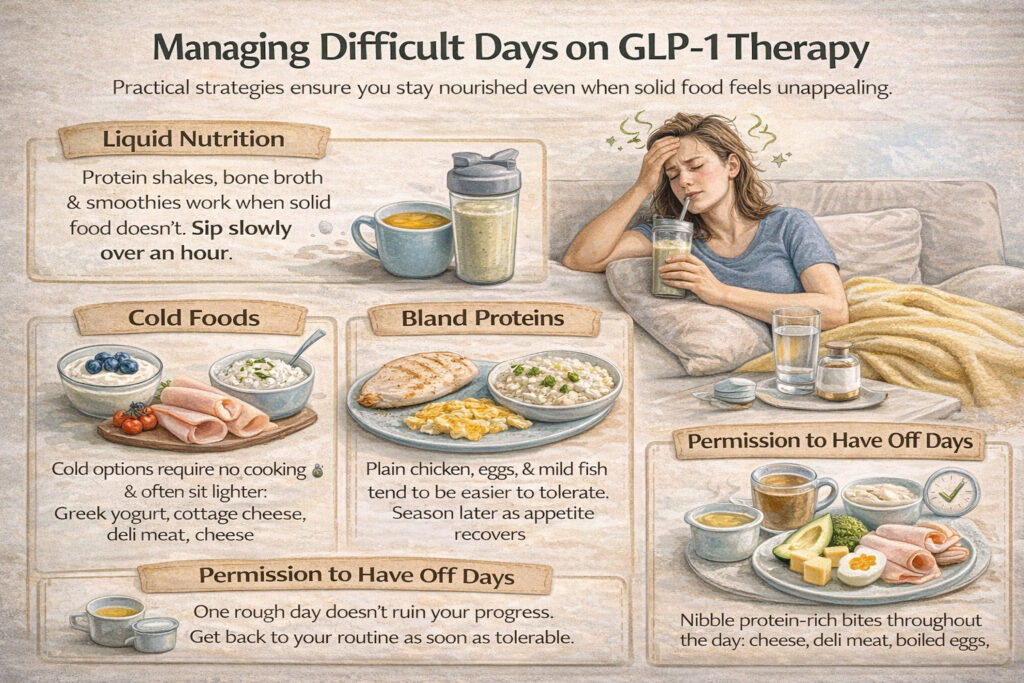 Managing difficukt days on GLP-1 therapy